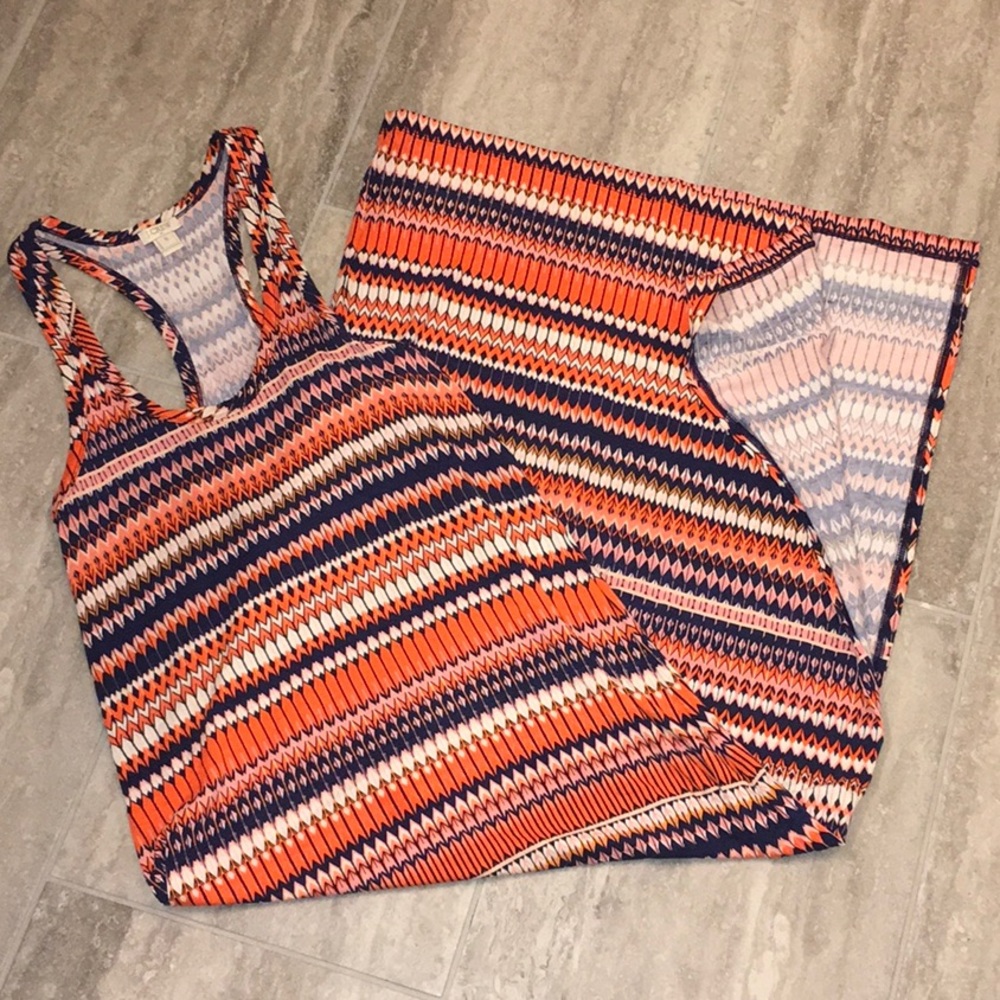 J.Crew Tribal Pattern Maxi Racerback Dress S